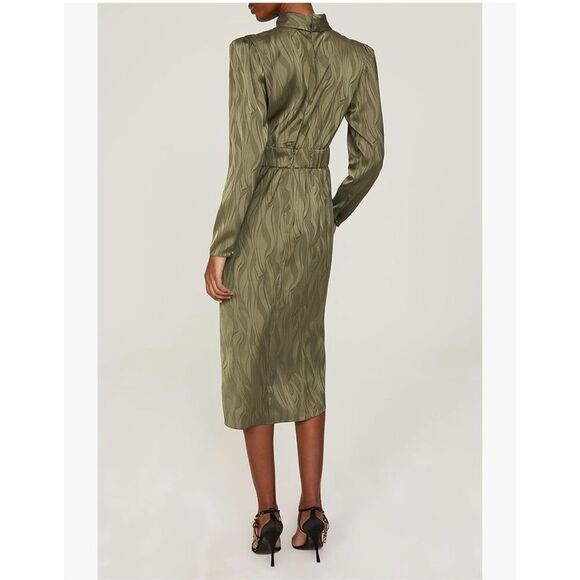 Ronny Kobo Green Long Sleeve Dress With Peek a Boo Back Size 12 - Picture 2 of 10